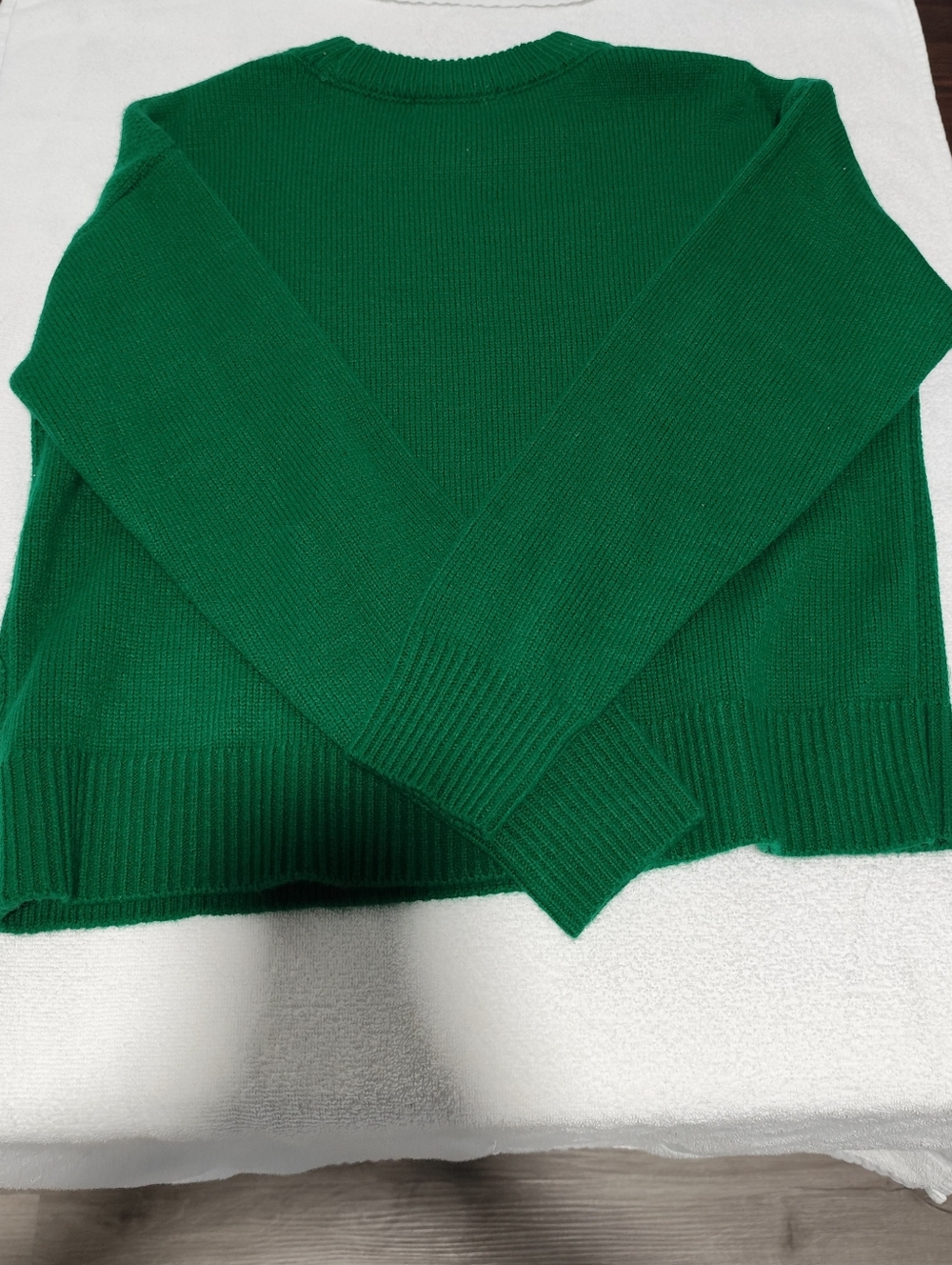 Hooked Up by IOT Green Crewneck Sweater with Pink "AMOUR" Lettering - Picture 4 of 5